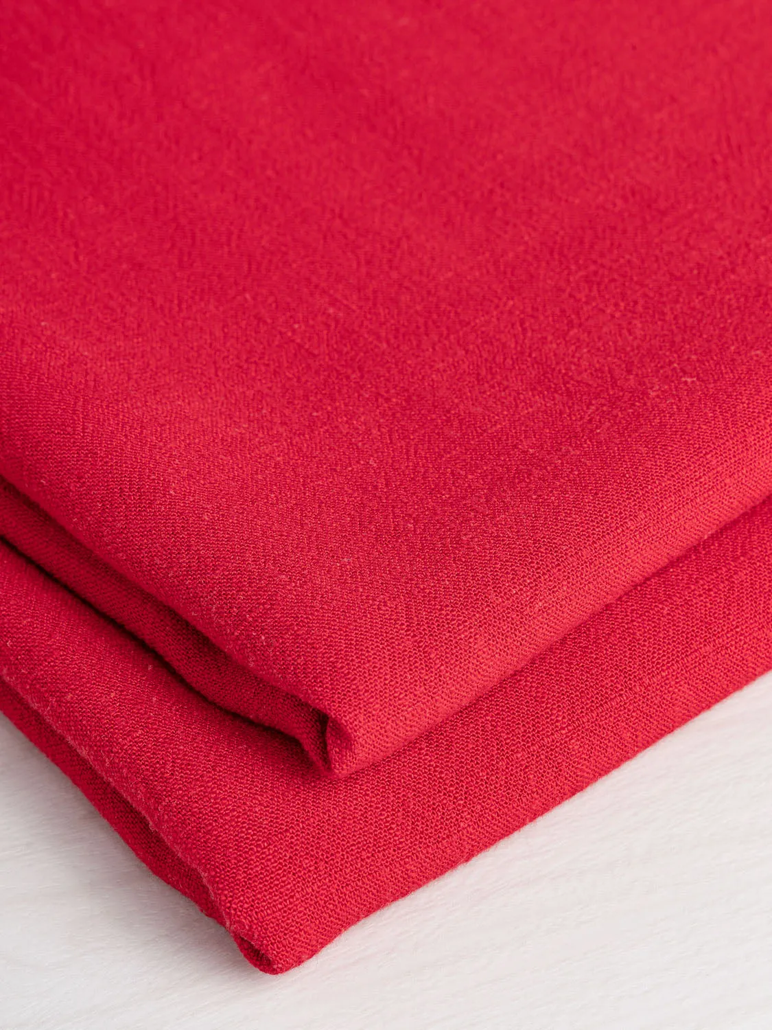 Textured Viscose Linen - Crimson - Swatch
