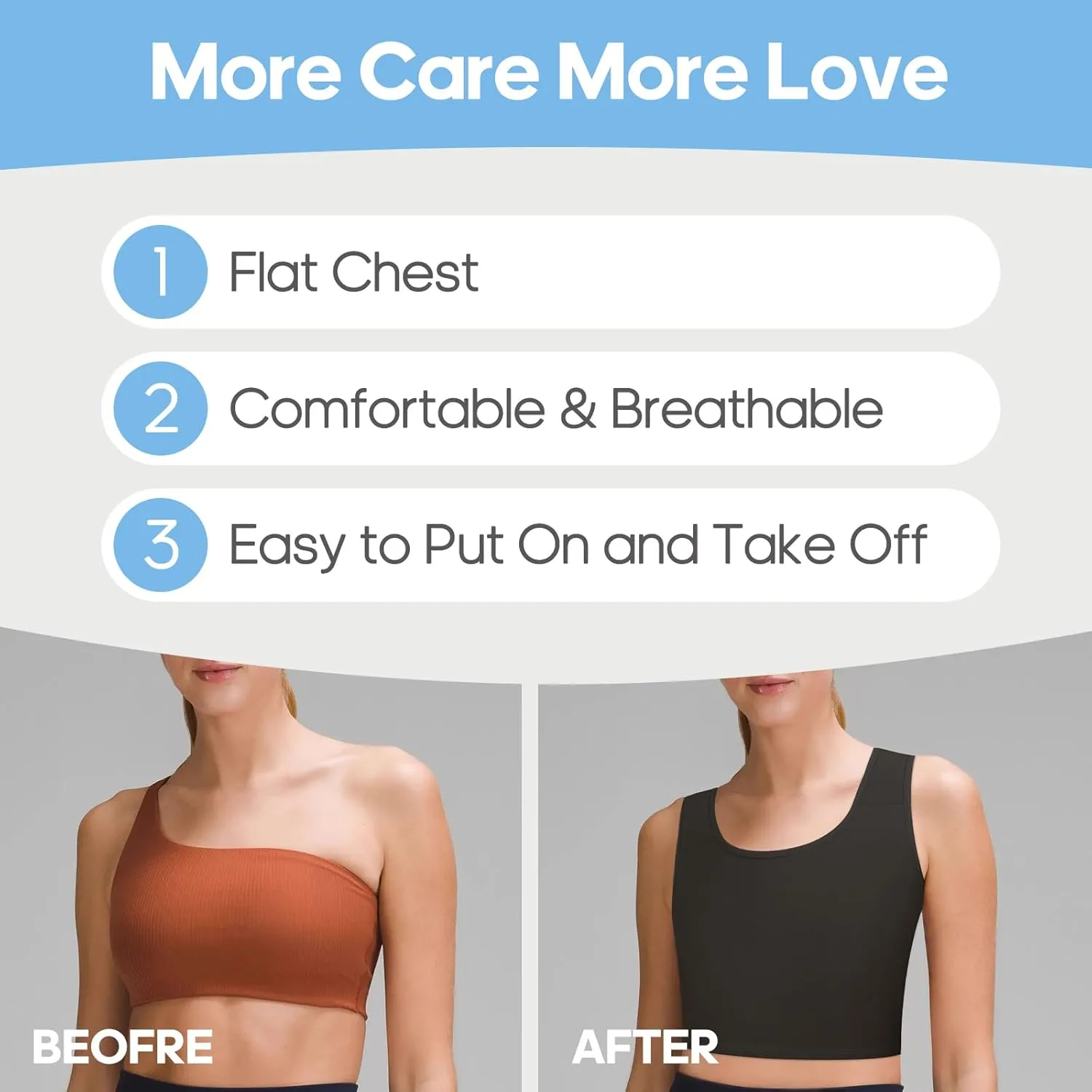Trans Chest Binder Transgender FTM Cosplay Breathable Half Breast Binder Tank Top