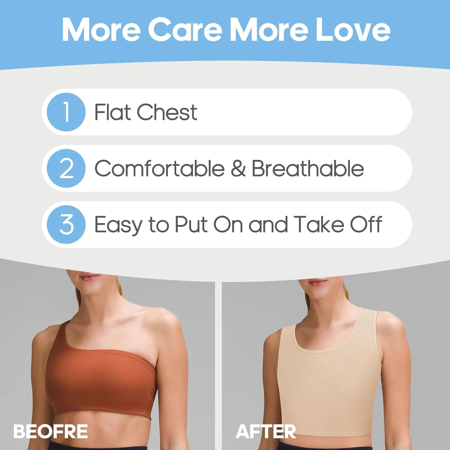 Trans Chest Binder Transgender FTM Cosplay Breathable Half Breast Binder Tank Top