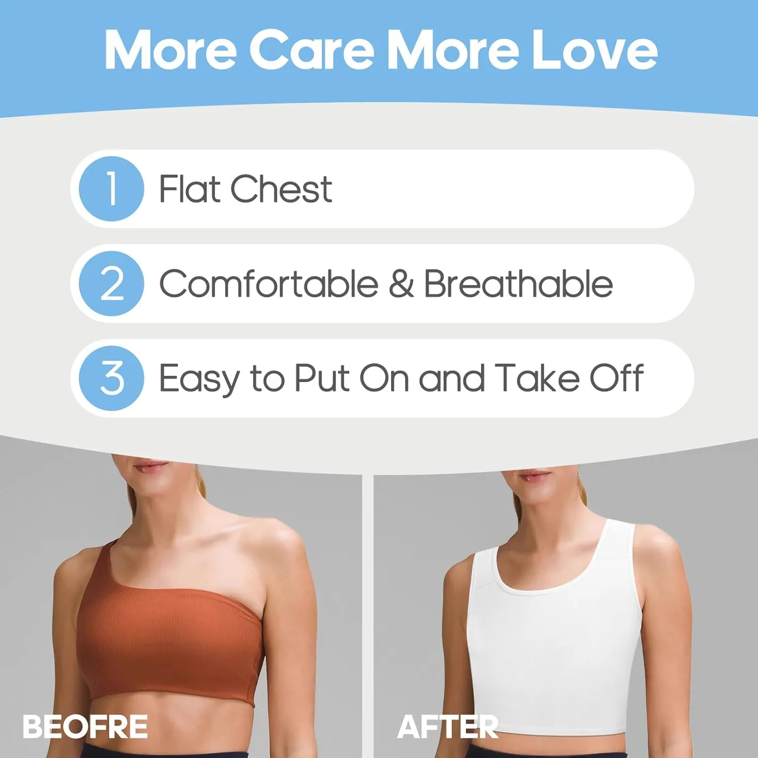 Trans Chest Binder Transgender FTM Cosplay Breathable Half Breast Binder Tank Top