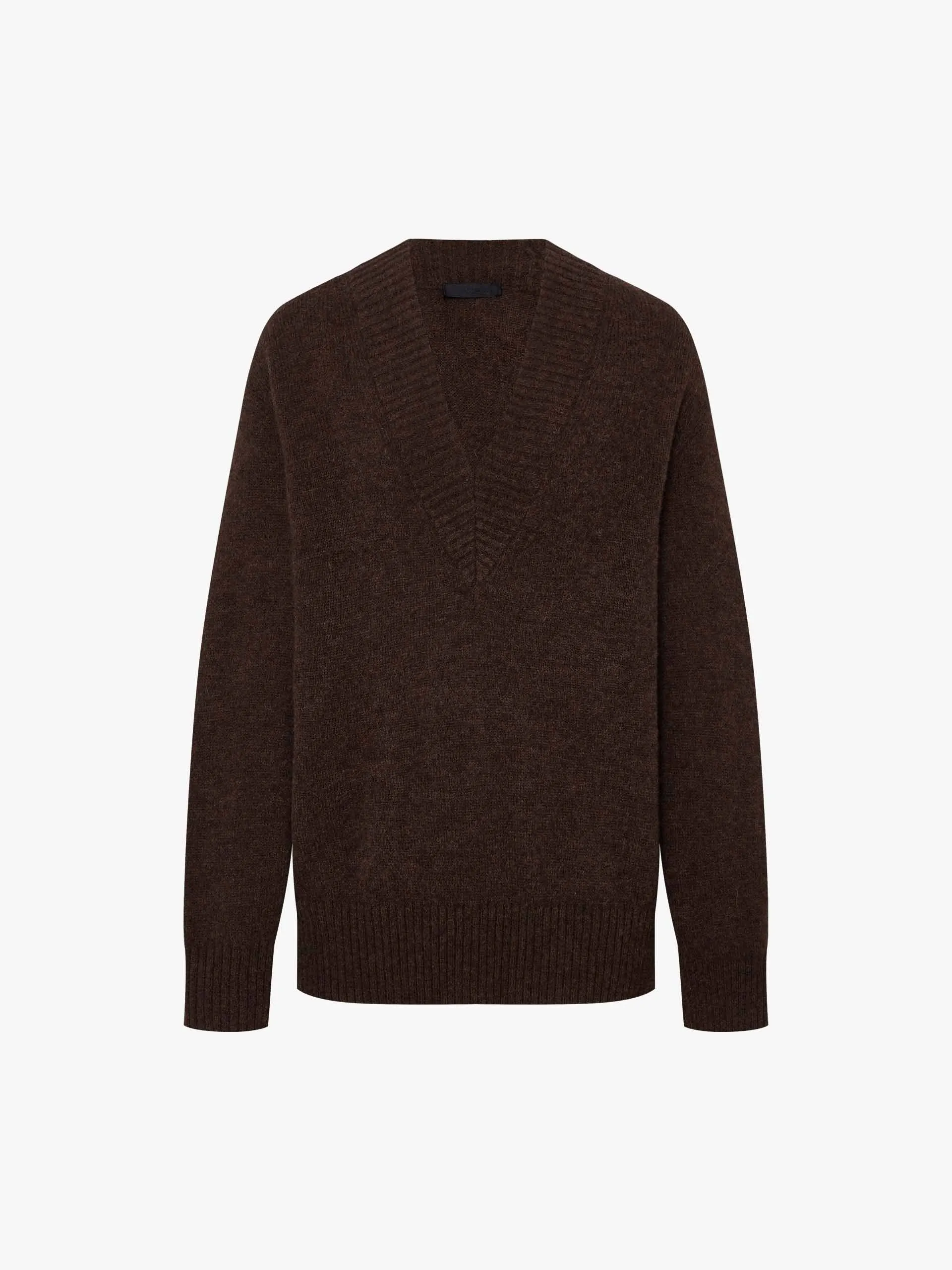 V-neck Fluffy Knit Sweater