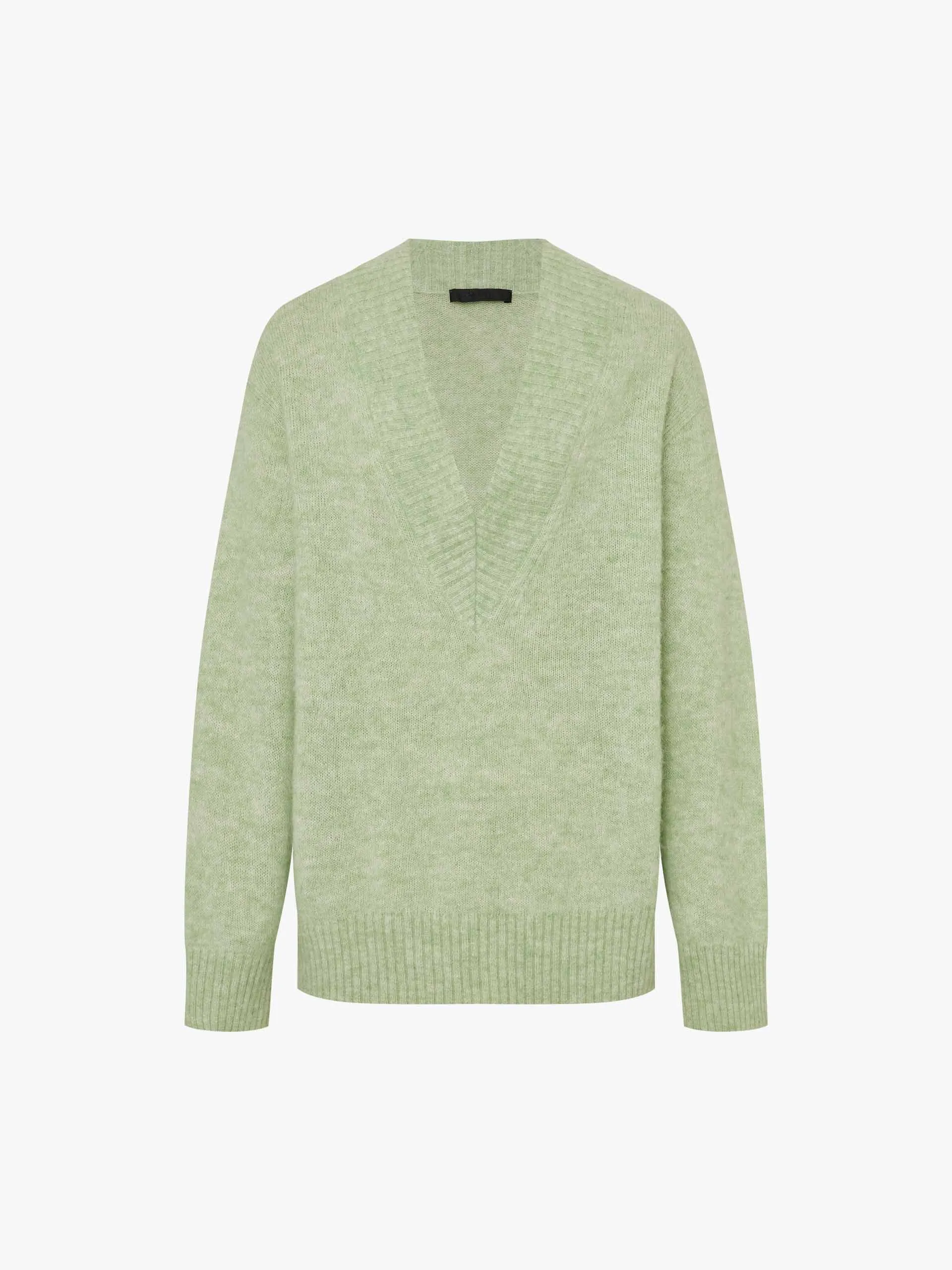 V-neck Fluffy Knit Sweater