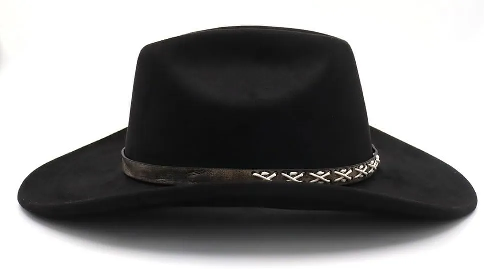 Western Suede Cowboy Hat for Women Men Wide Brim Classic Cowboy Cowgirl Hat with Buckle Belt Felt Fedora Hat