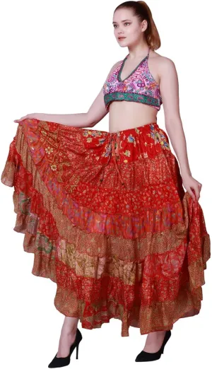 Wevez Women's Pack of 3 Tribal Style 7-Layer Skirt, One Size, Assorted