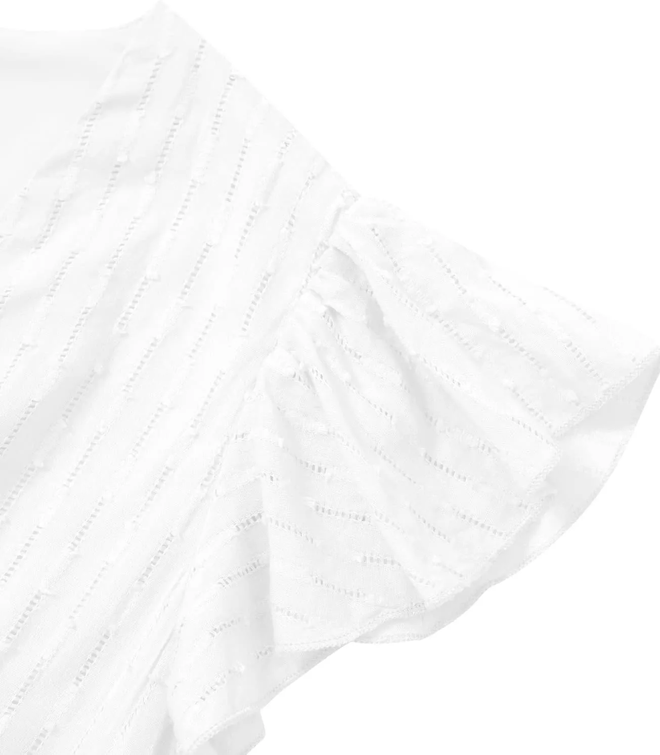 Women's Casual Loose Summer Dresses Solid Color Midi Length Ruffled Short Sleeve V Neck Sundress Button Up