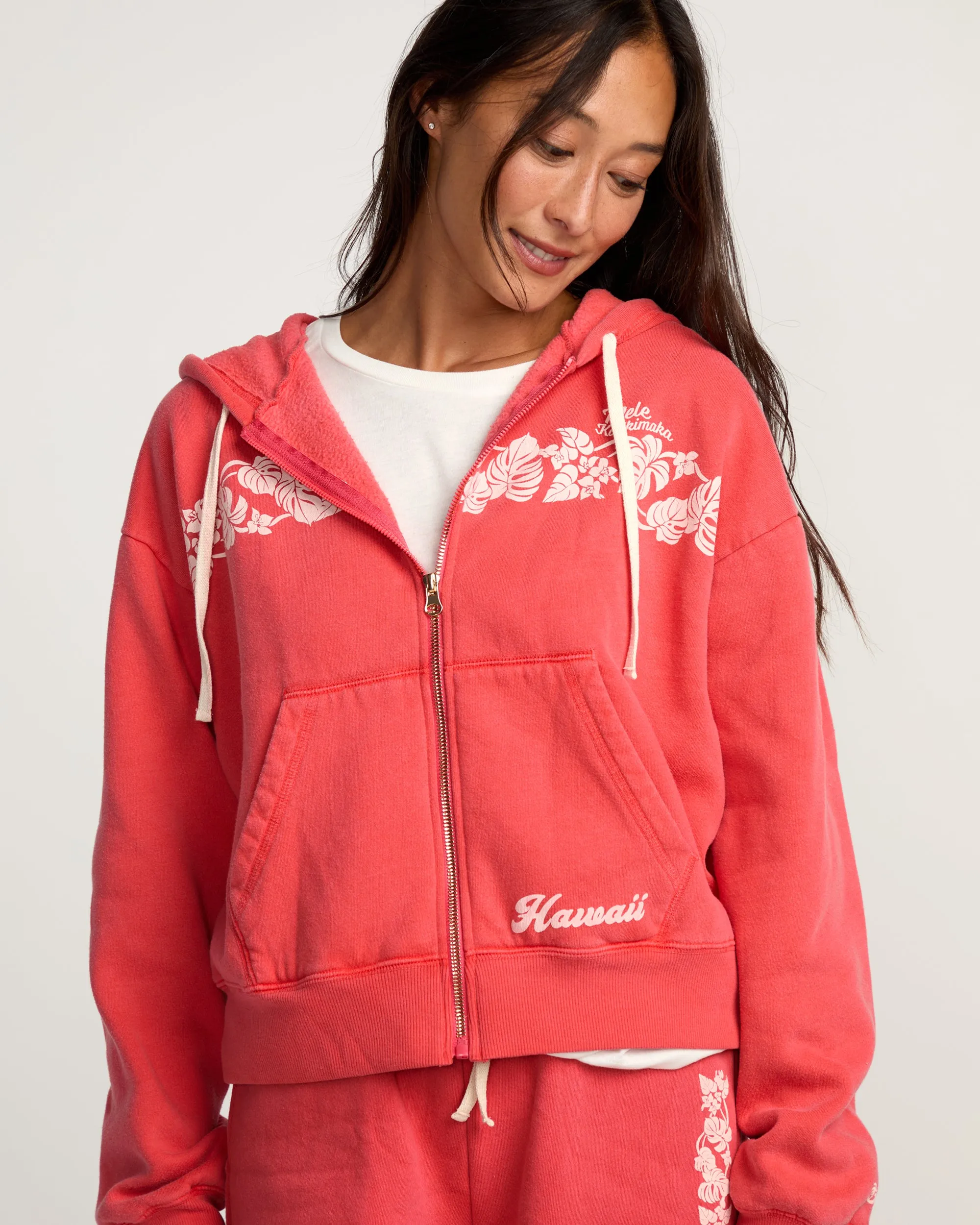 Womens Kaliki Mala Zip-Up Hoodie - Lava