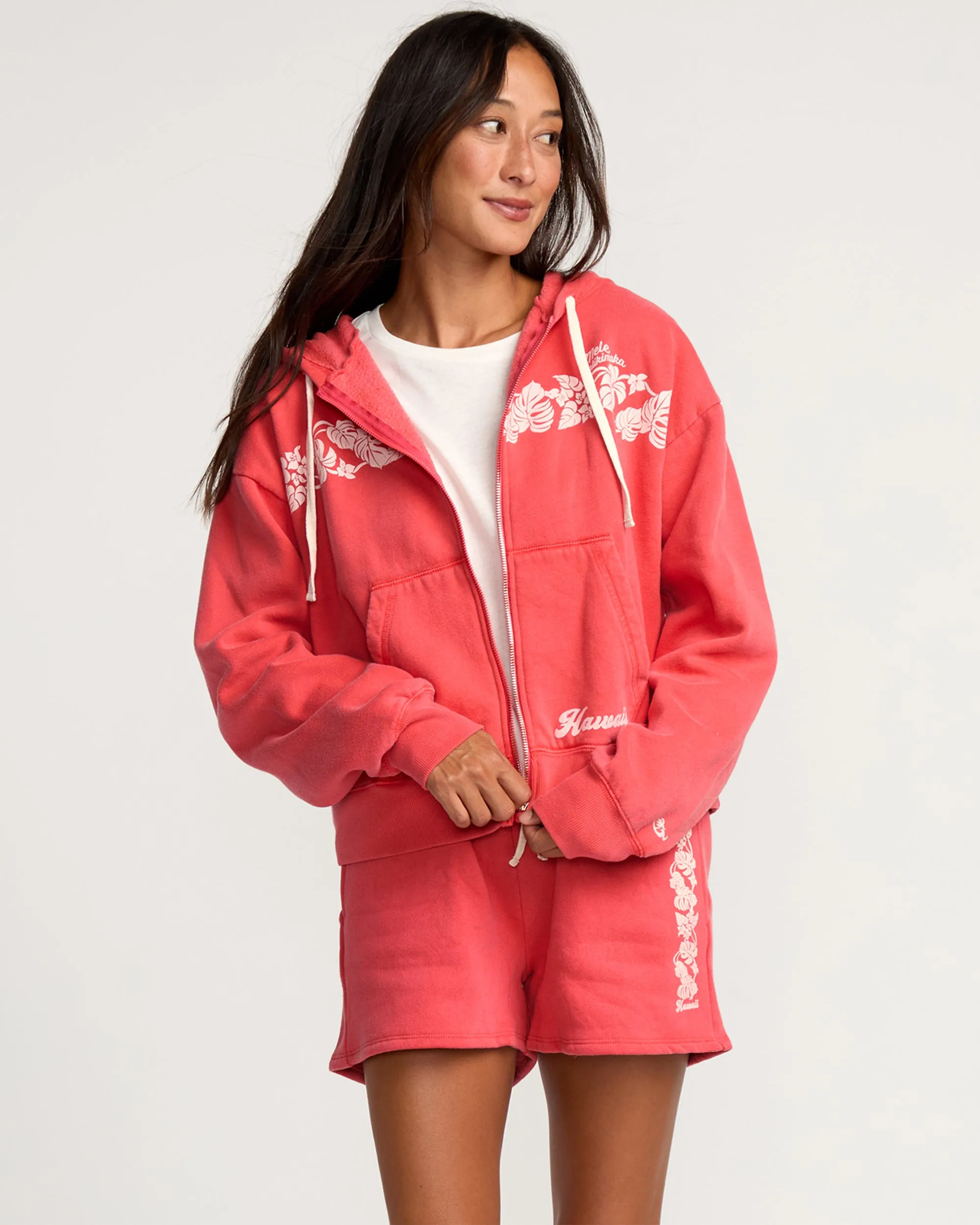 Womens Kaliki Mala Zip-Up Hoodie - Lava