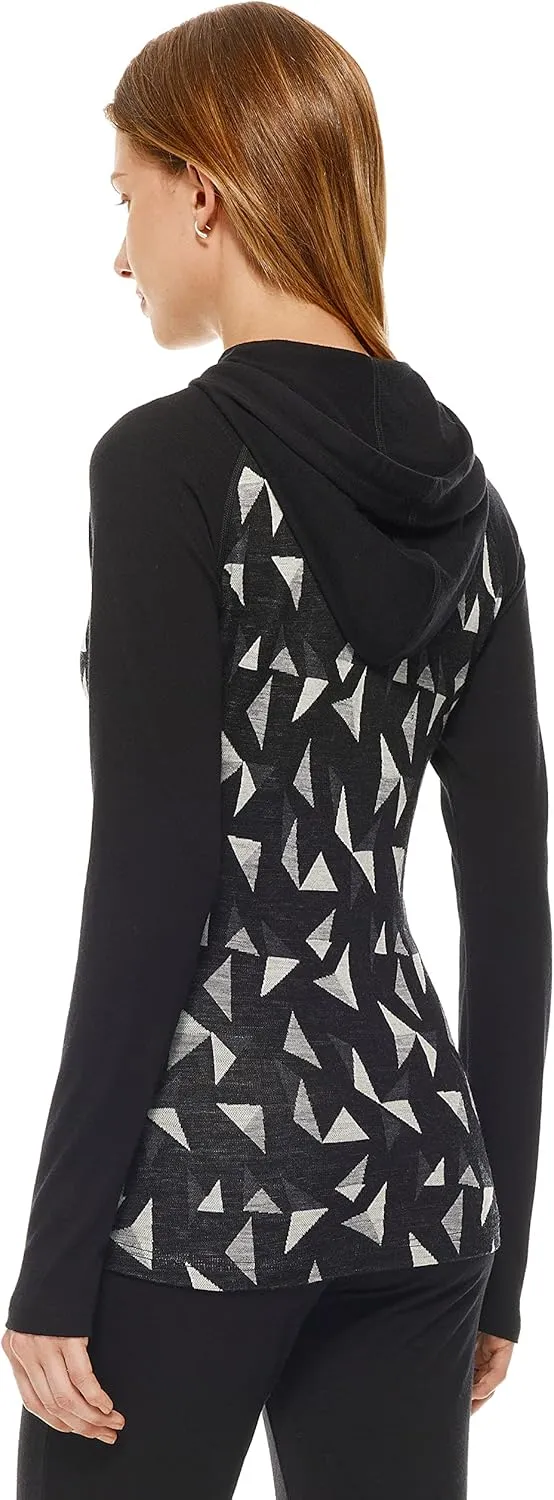 Women's Merino Wool Base Layer Hoodie 230g Drape Neck Sweatshirt