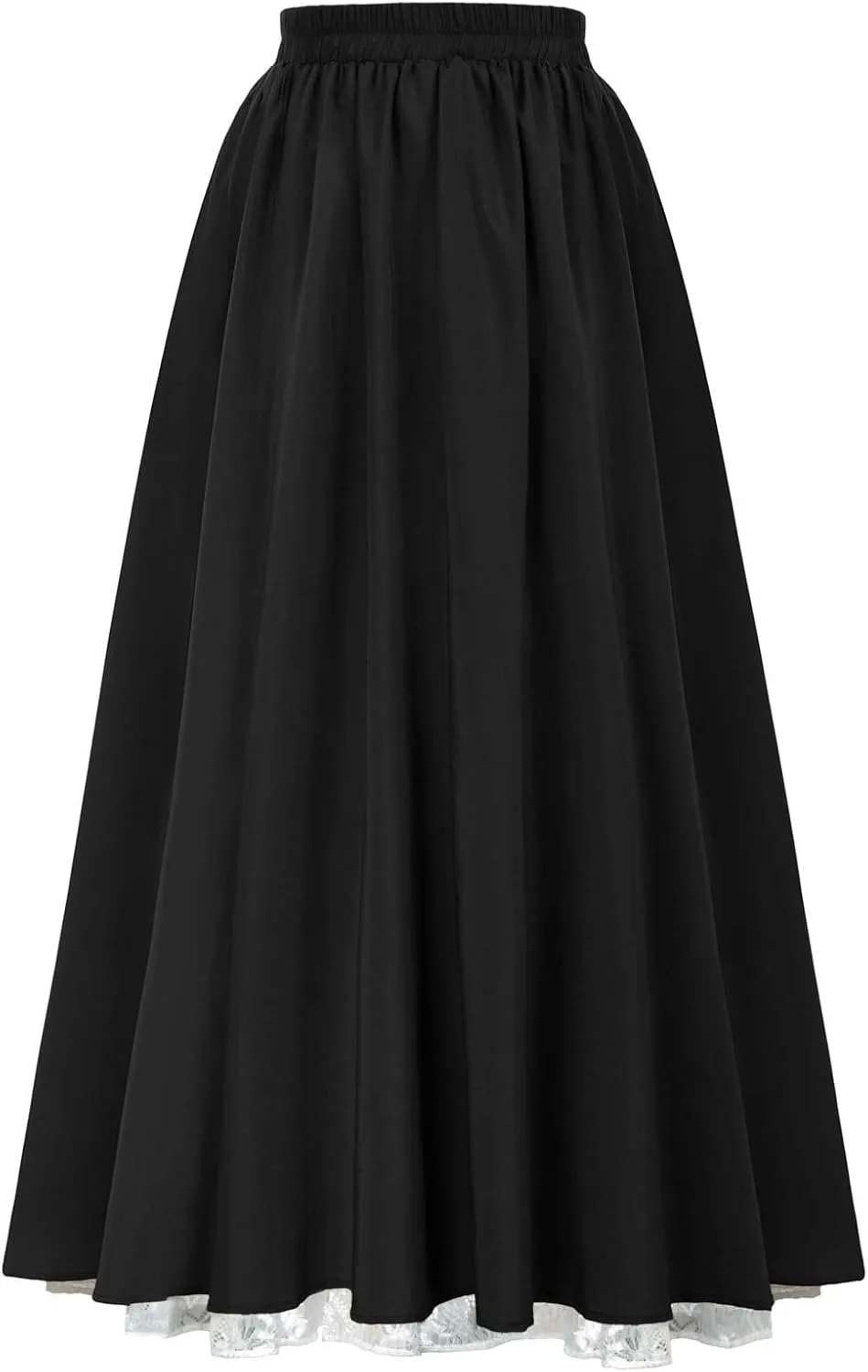 Women's Vintage Maxi Long Skirt Double-Layer Victorian Renaissance Skirts