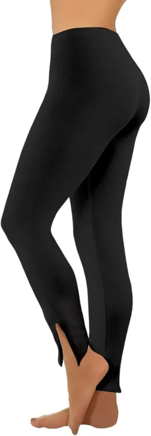 Women's Yoga Pants Tight Comfy Soft Fitness Workout Sweatpants Casual High Elastic Waist Bottom Slit Tapered Trousers