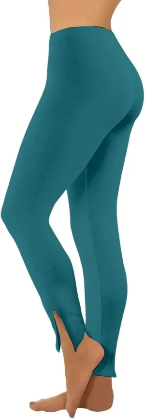 Women's Yoga Pants Tight Comfy Soft Fitness Workout Sweatpants Casual High Elastic Waist Bottom Slit Tapered Trousers