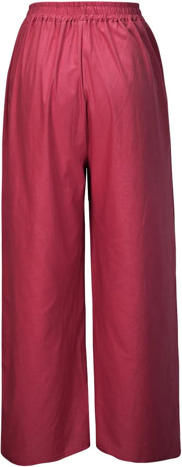 YUHGODO Plus Size Palazzo Pants 4X-5X High Elastic Waist Wide Leg Pants Trousers for Work Business Casual Plus Size Pants