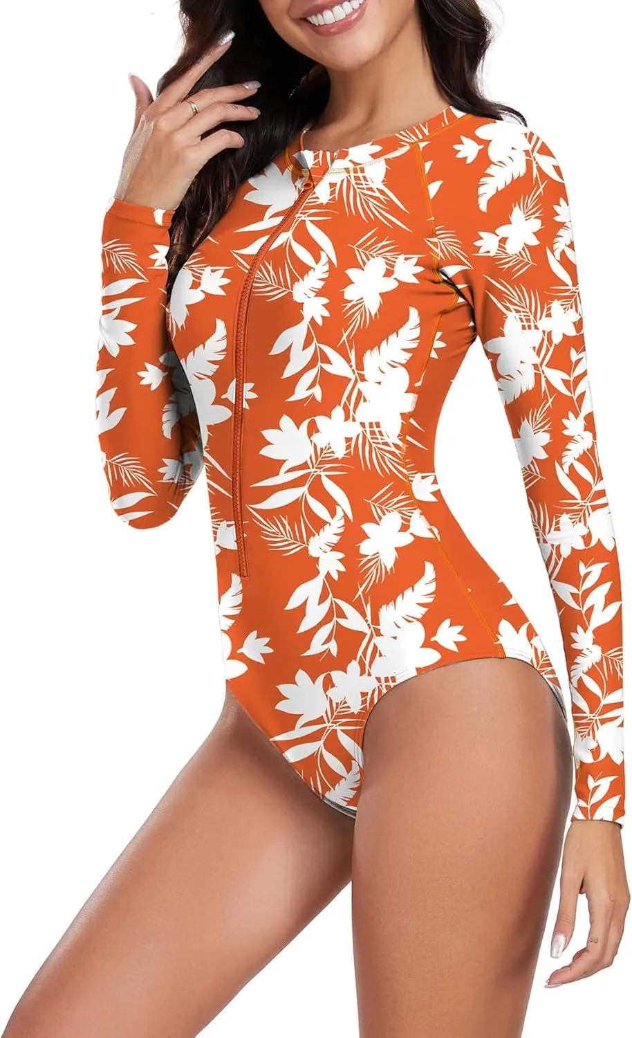 Zando Long Sleeve Rash Guard Swimsuit Women One Piece Swimsuit for Women Long Sleeve Bathing Suit Athletic Rashguard