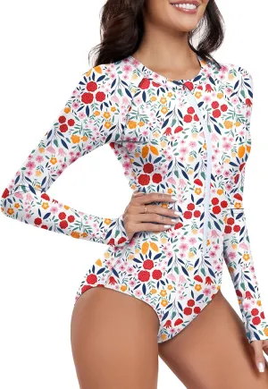 Zando Long Sleeve Rash Guard Swimsuit Women One Piece Swimsuit for Women Long Sleeve Bathing Suit Athletic Rashguard