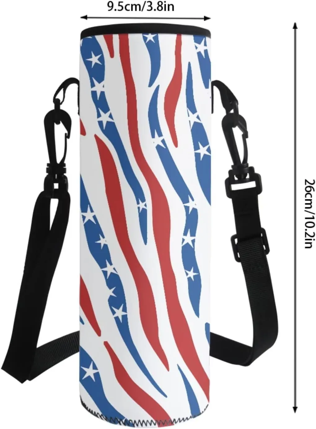 Zebra Print American Flag 4 PCS School Backpack for Kids 17 Inch Portable Bookbag Lunch Bag Pencil Pouch Case Water Bottle Holder Reusable Rucksack Outdoor Daypack