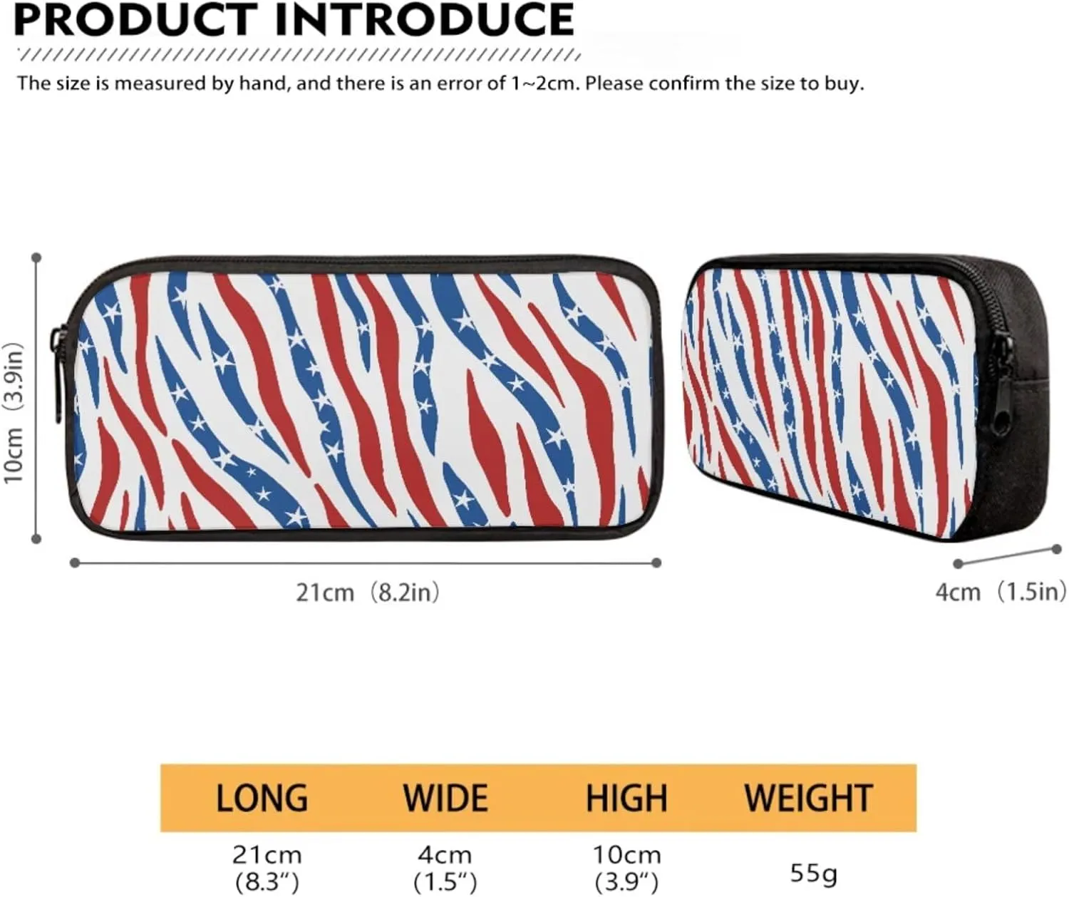 Zebra Print American Flag 4 PCS School Backpack for Kids 17 Inch Portable Bookbag Lunch Bag Pencil Pouch Case Water Bottle Holder Reusable Rucksack Outdoor Daypack